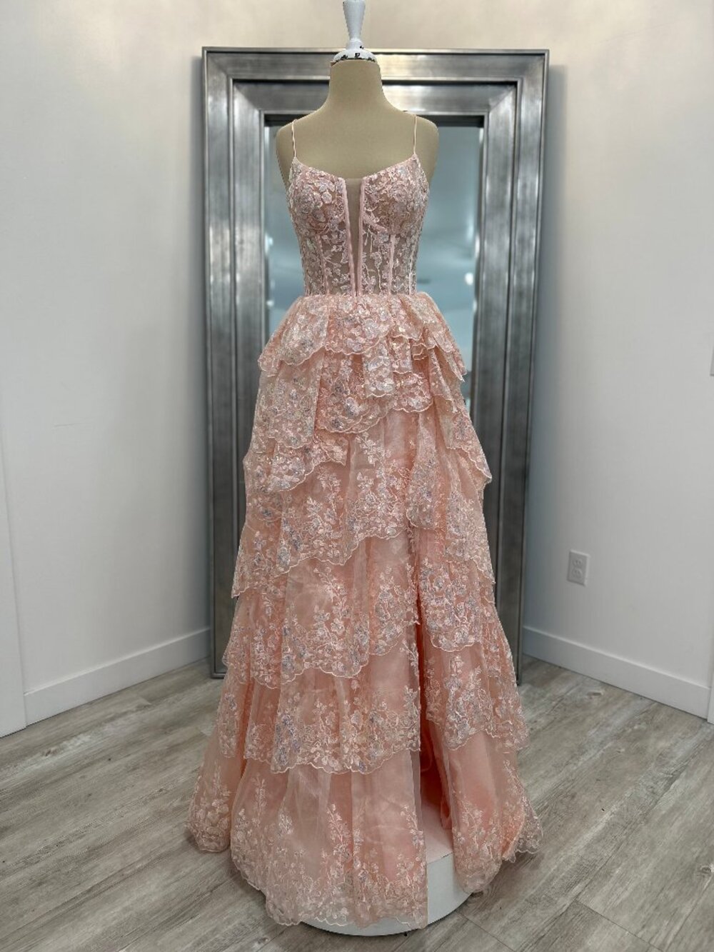 Jovani 38144 Blush Lace Ball Gown – Size 4 – Romantic Couture Prom/Pageant Dress - Picture 2 of 7
